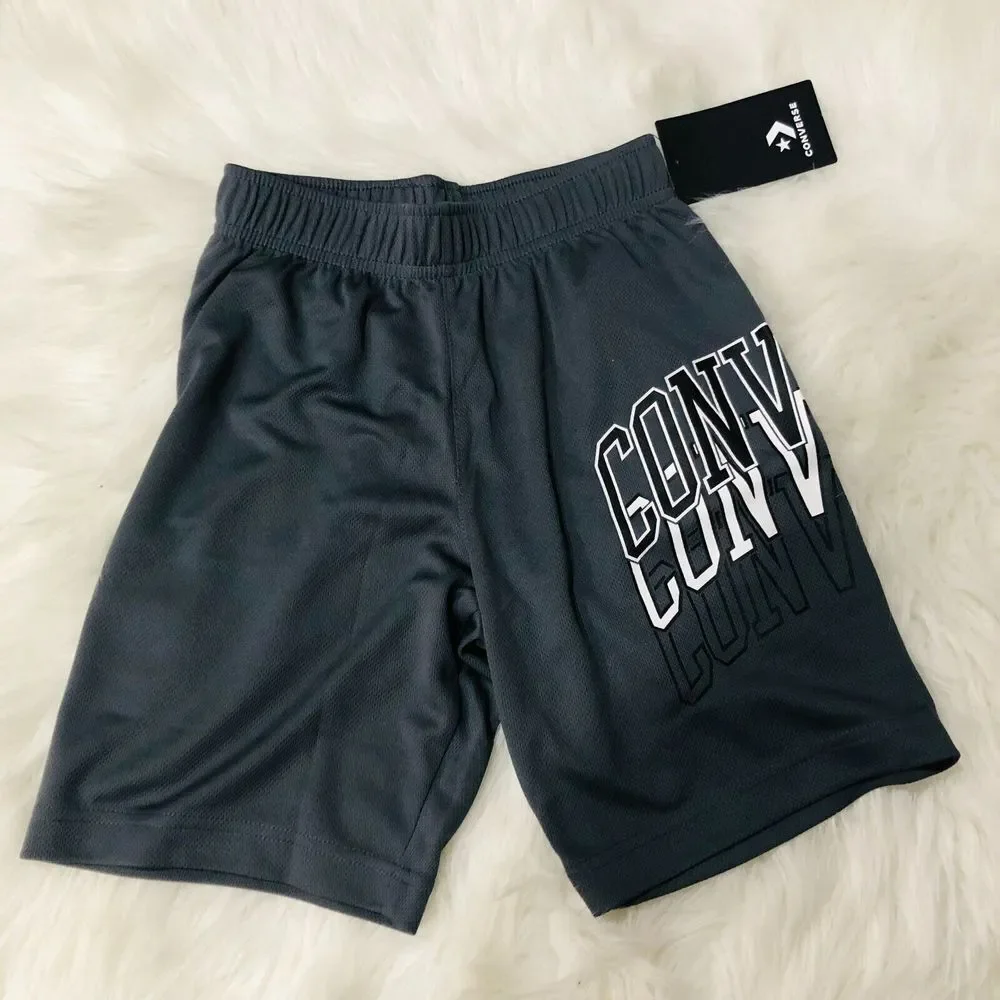 Converse Boys Youth Athletic Shorts Color Gray Size Small 8-10 Years‎ NWT
